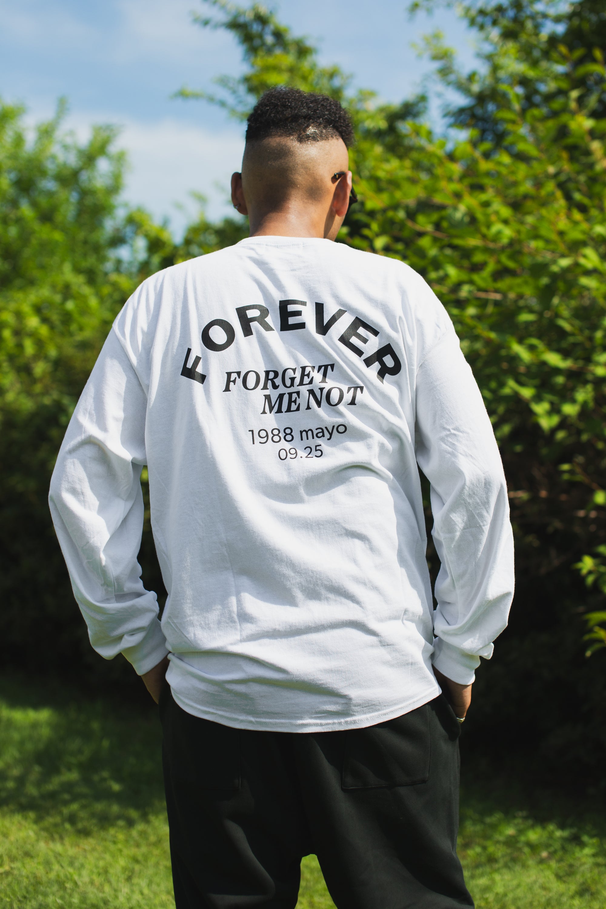 GOD CREATED PRINT LONG SLEEVE TEE - WHITE