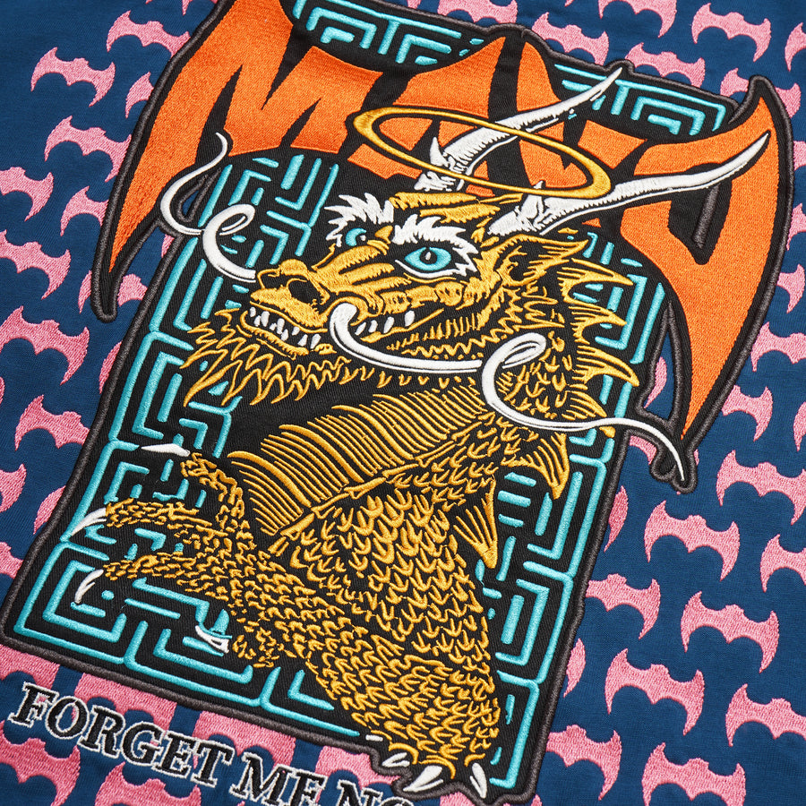 MAYO Dragon Embroidery Short Sleeve Tee - NAVY