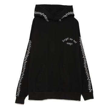 Forget me not embroidery HOODIE - BLACK