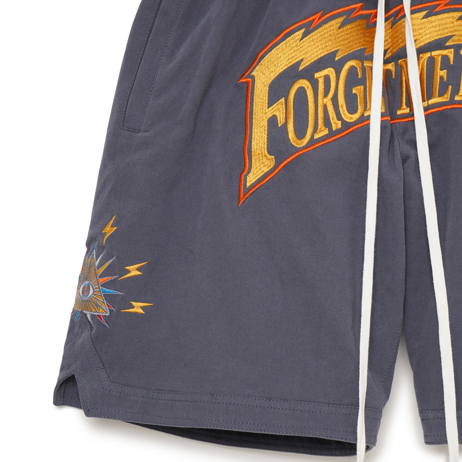 Forget Me Not Thunder Embroidery Shorts - NAVY
