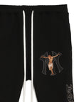 MAYO JESUS Embroidery Side Snap Lounge pants - BLACK