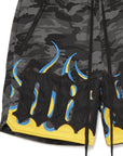 MAYO Fire Eagle Camo Embroidery Shorts - BLACK