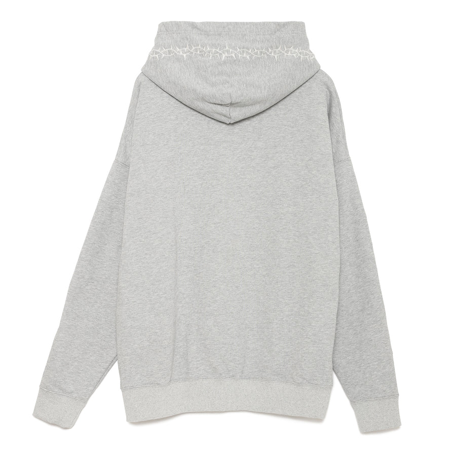 Forget me not embroidery HOODIE - GRAY