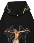 MAYO JESUS Embroidery Hoodie - BLACK