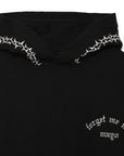 Forget me not embroidery HOODIE - BLACK