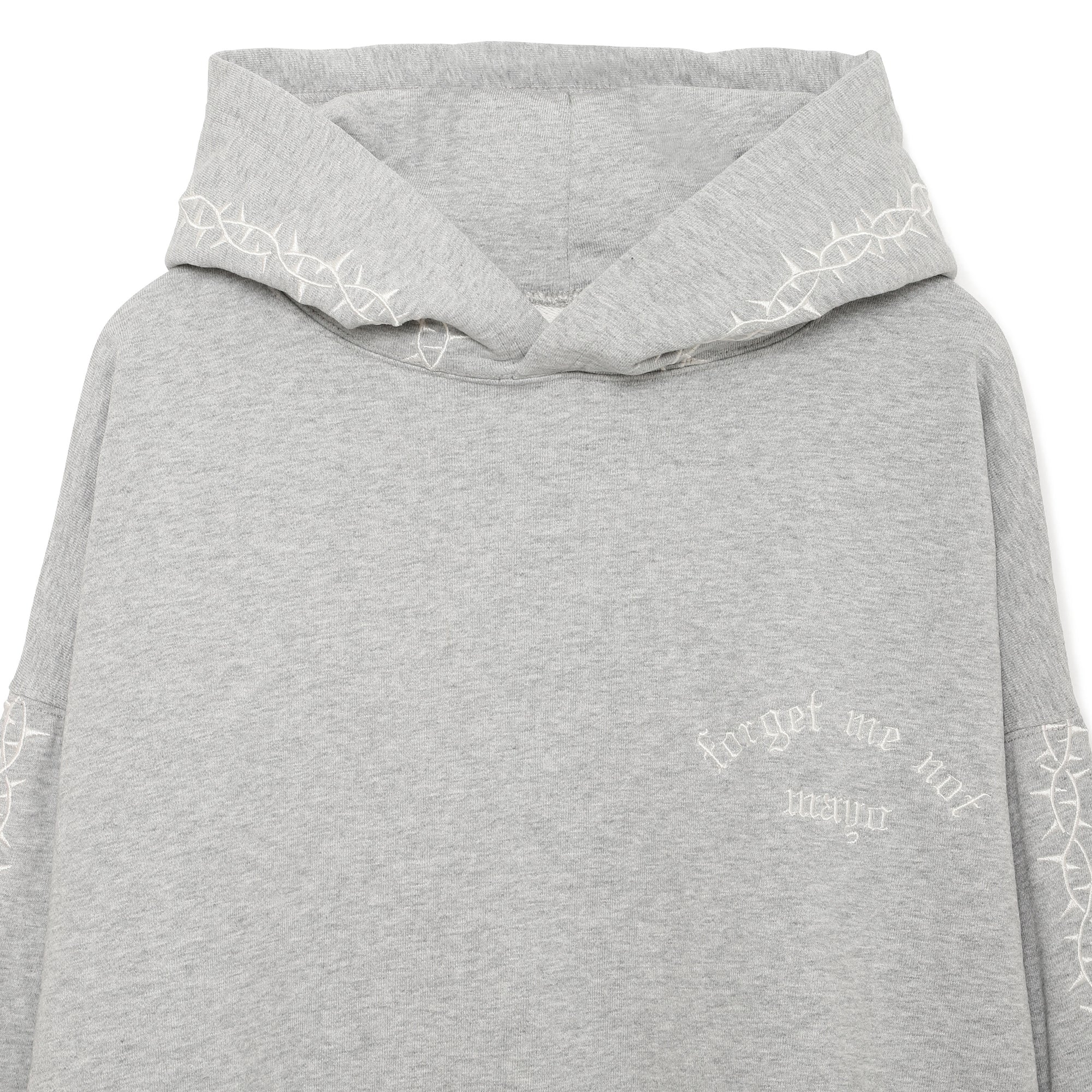 Forget me not embroidery HOODIE - GRAY