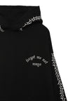 Forget me not embroidery HOODIE - BLACK