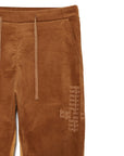 Forget me not embroidery LOUNGE PANTS - BROWN