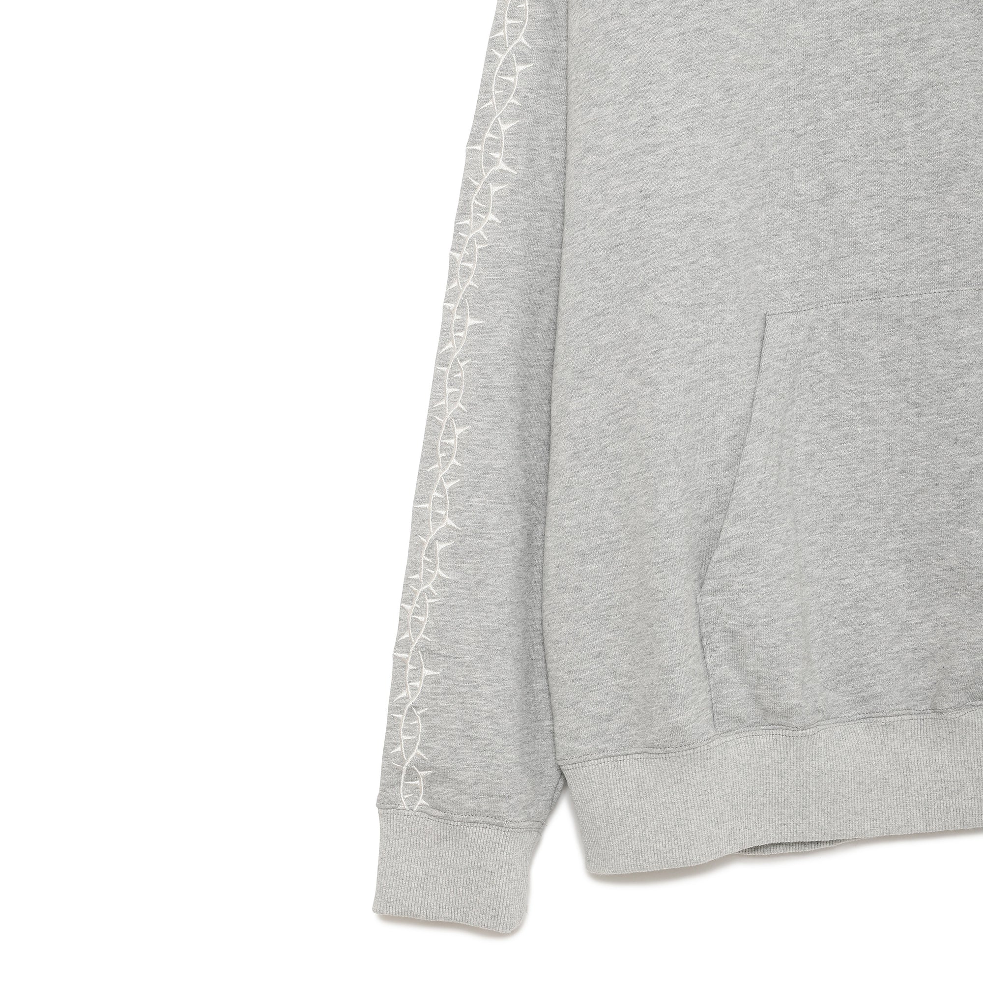 Forget me not embroidery HOODIE - GRAY