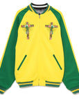 JESUS MAYO Paisley Embroidery Reversible Nylon Track Jacket - YELLOW×GREEN