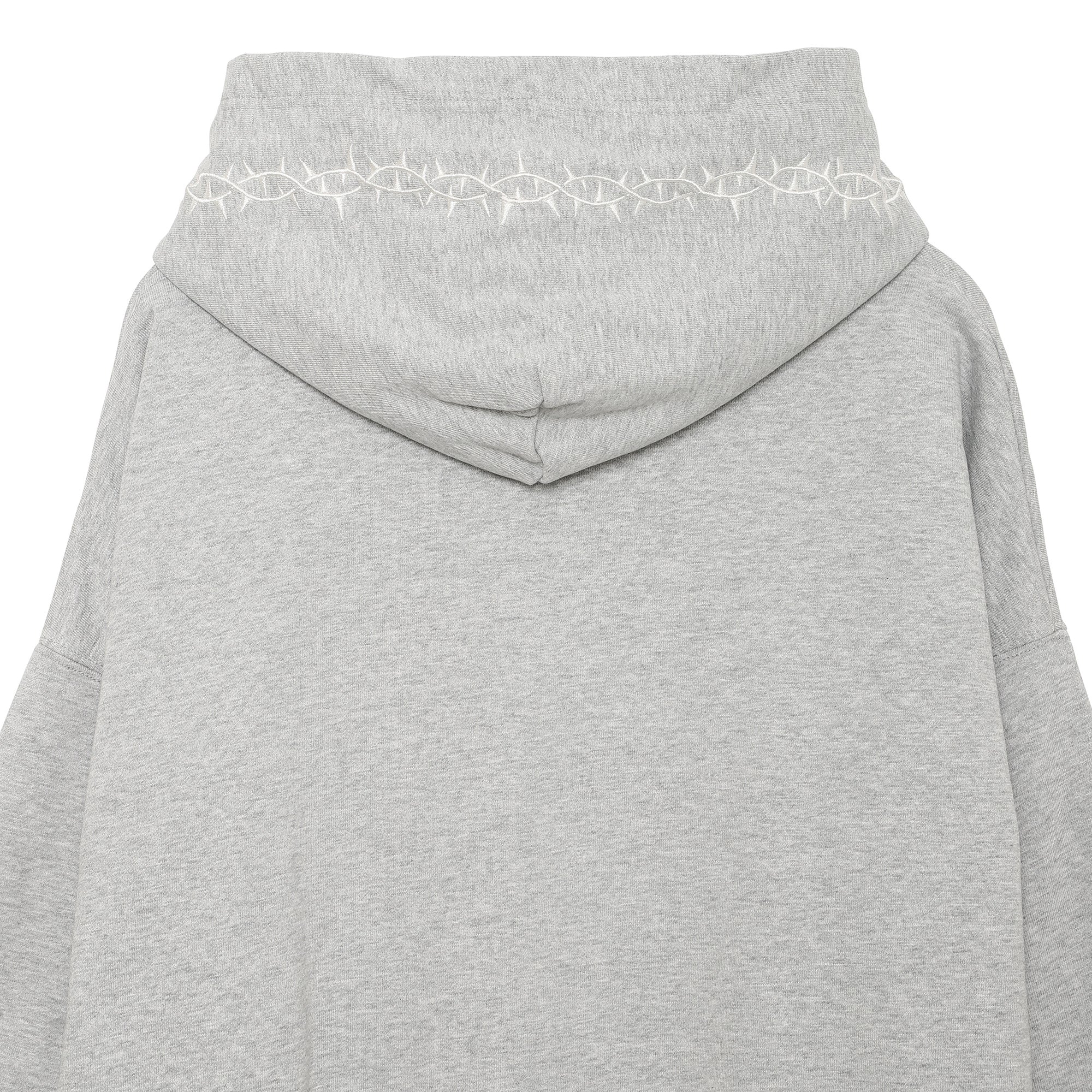 Forget me not embroidery HOODIE - GRAY