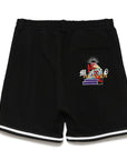 Forget Me Not Embroidery Sweat Shorts - BLACK