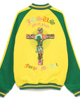 JESUS MAYO Paisley Embroidery Reversible Nylon Track Jacket - YELLOW×GREEN