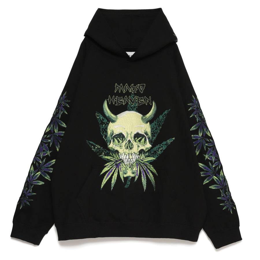 MAYO Devil Skull Embroidery Hoodie - BLACK