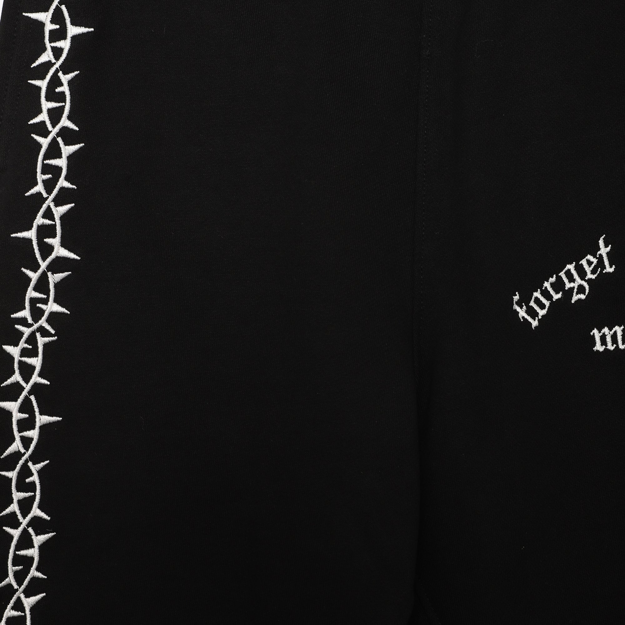 Forget me not embroidery HOODIE - BLACK