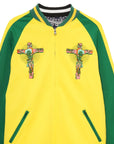 JESUS MAYO Paisley Embroidery Reversible Nylon Track Jacket - YELLOW×GREEN