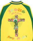 JESUS MAYO Paisley Embroidery Reversible Nylon Track Jacket - YELLOW×GREEN