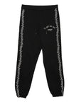 Forget me not embroidery SWEAT PANTS - BLACK