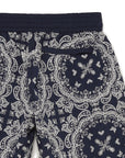 MAYO Paisley Embroidery Shorts - BLUE