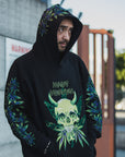 MAYO Devil Skull Embroidery Hoodie - BLACK