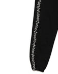 Forget me not embroidery SWEAT PANTS - BLACK