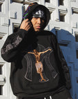 MAYO JESUS Embroidery Hoodie - BLACK