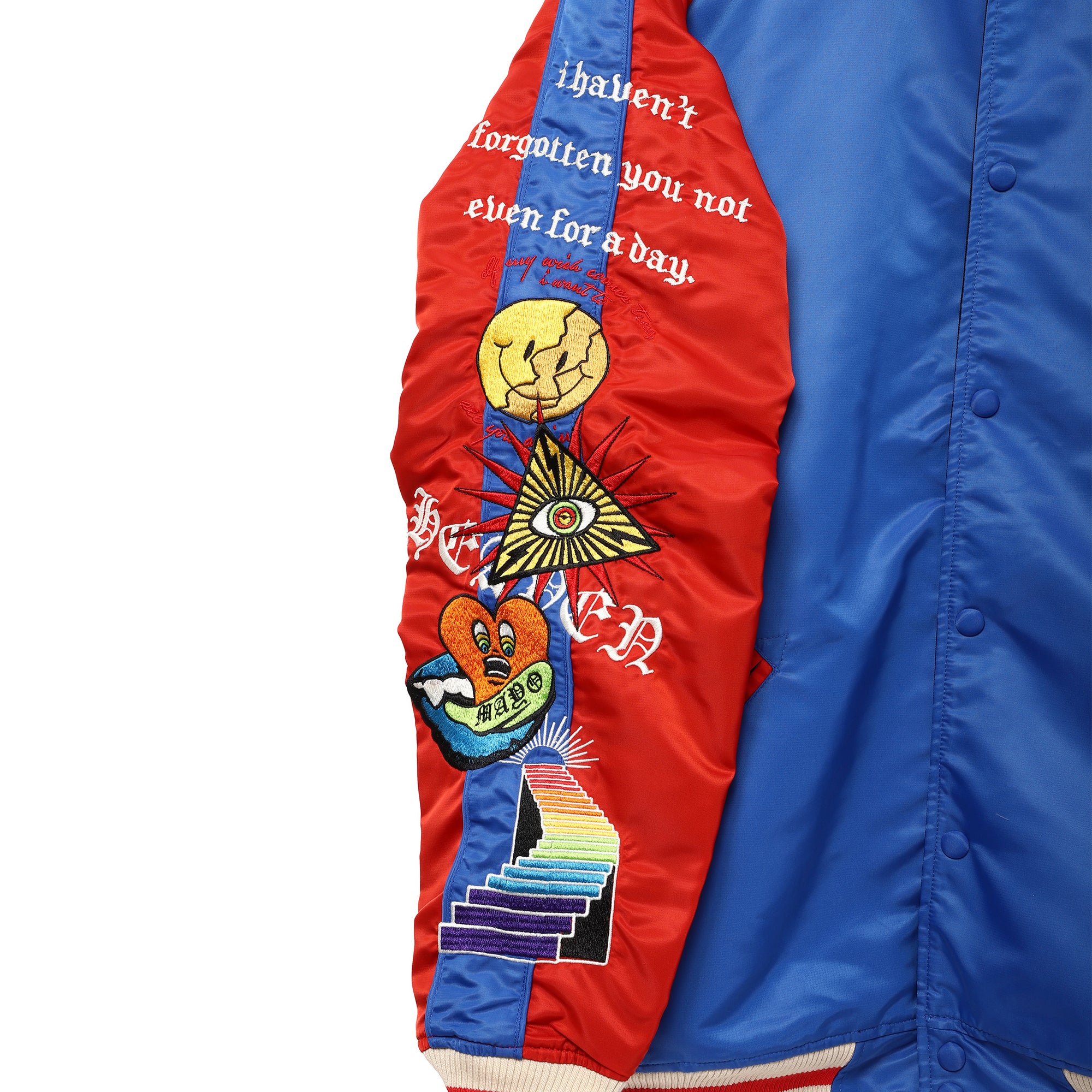 Arm embroidery reversible souvenir JKT BLUE