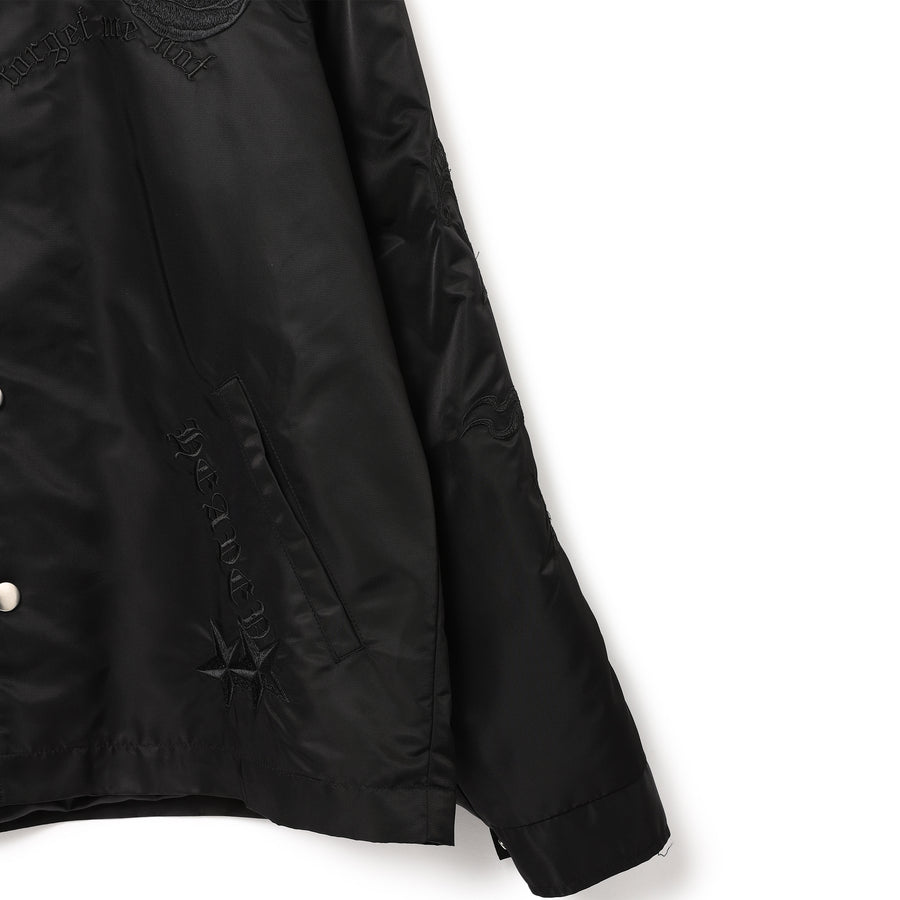 Stairway to heaven embroidery COACH JACKET- BLACK