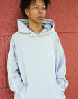 Forget me not embroidery HOODIE - GRAY