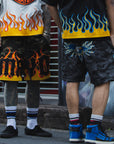 MAYO Fire Eagle Camo Embroidery Shorts - BLACK