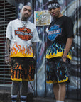 MAYO Fire Eagle Camo Embroidery Shorts - BLACK