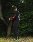 Embroidery VELOUR Harrington Jacket - BLACK