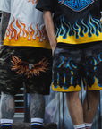 MAYO Fire Eagle Camo Embroidery Shorts - BLACK