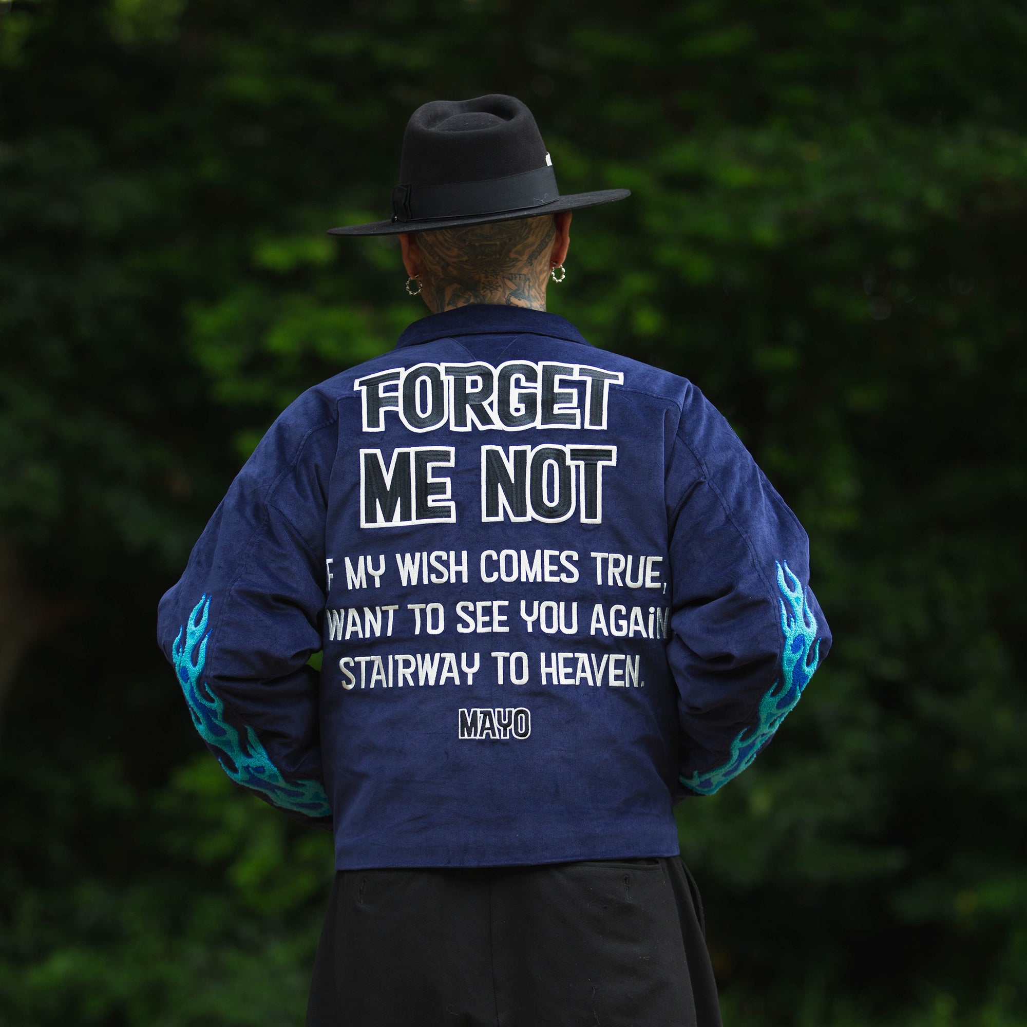 Embroidery VELOUR Harrington Jacket - NAVY