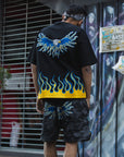 MAYO Fire Eagle Camo Embroidery Shorts - BLACK