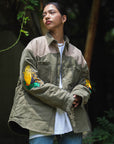 Embroidery Maria Shirt Jacket - OLIVE