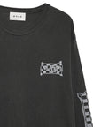 Checkered Flag Rip Long Sleeve Tee - FADE BLACK