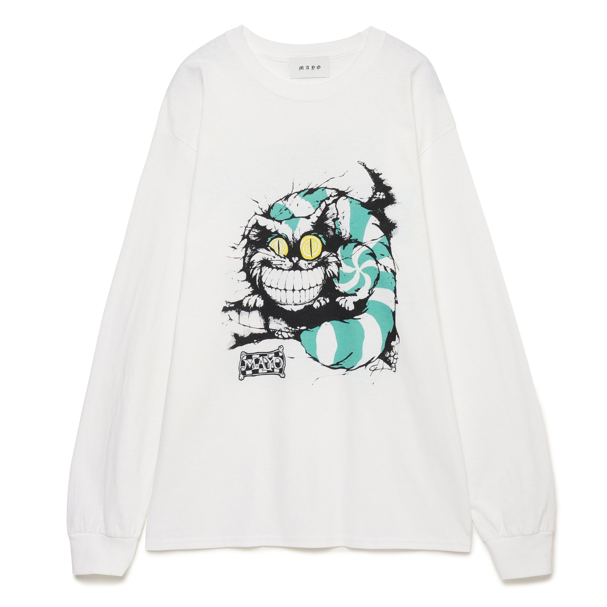 MAYO ALIXX CAT Long Sleeve Tee Type1 - WHITE / FADE BLACK