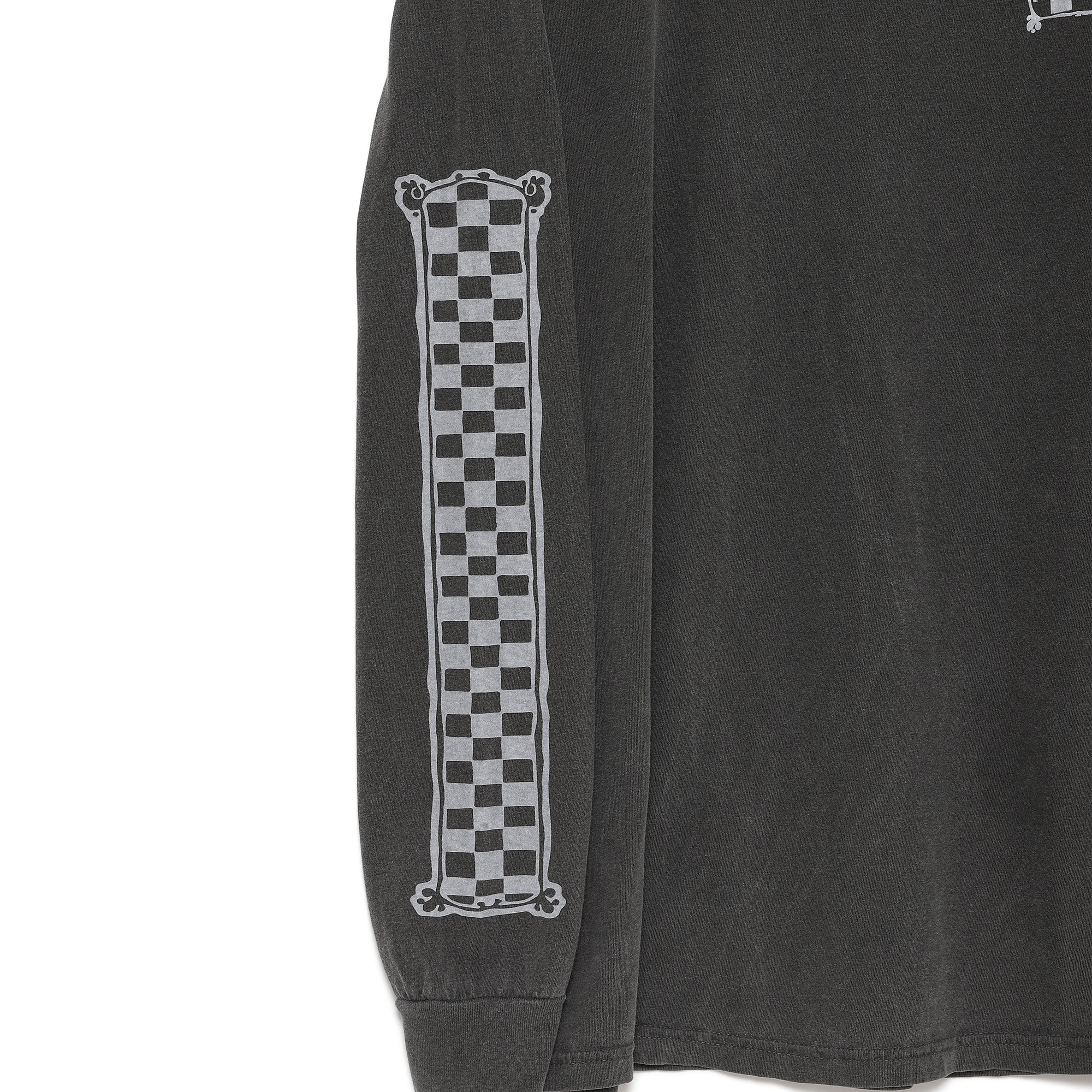 Checkered Flag Rip Long Sleeve Tee - FADE BLACK