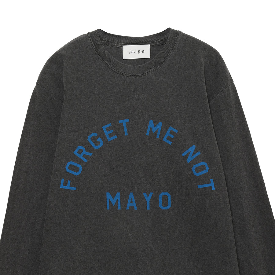 Forget Me Not LOGO Long Sleeve Tee - FADE BLACK
