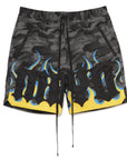 MAYO Fire Eagle Camo Embroidery Shorts - BLACK