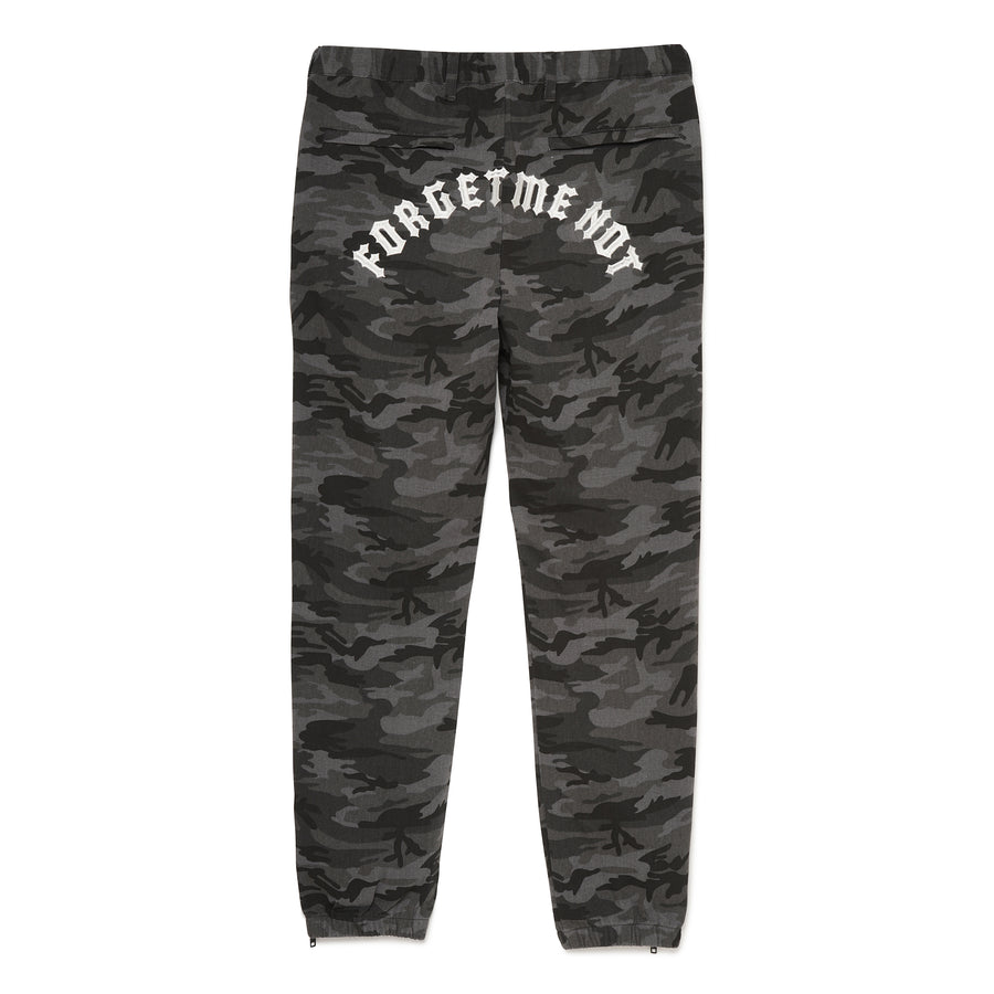 Forget me not Camo embroidery Lounge pants - BLACK