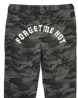 Forget me not Camo embroidery Lounge pants - BLACK