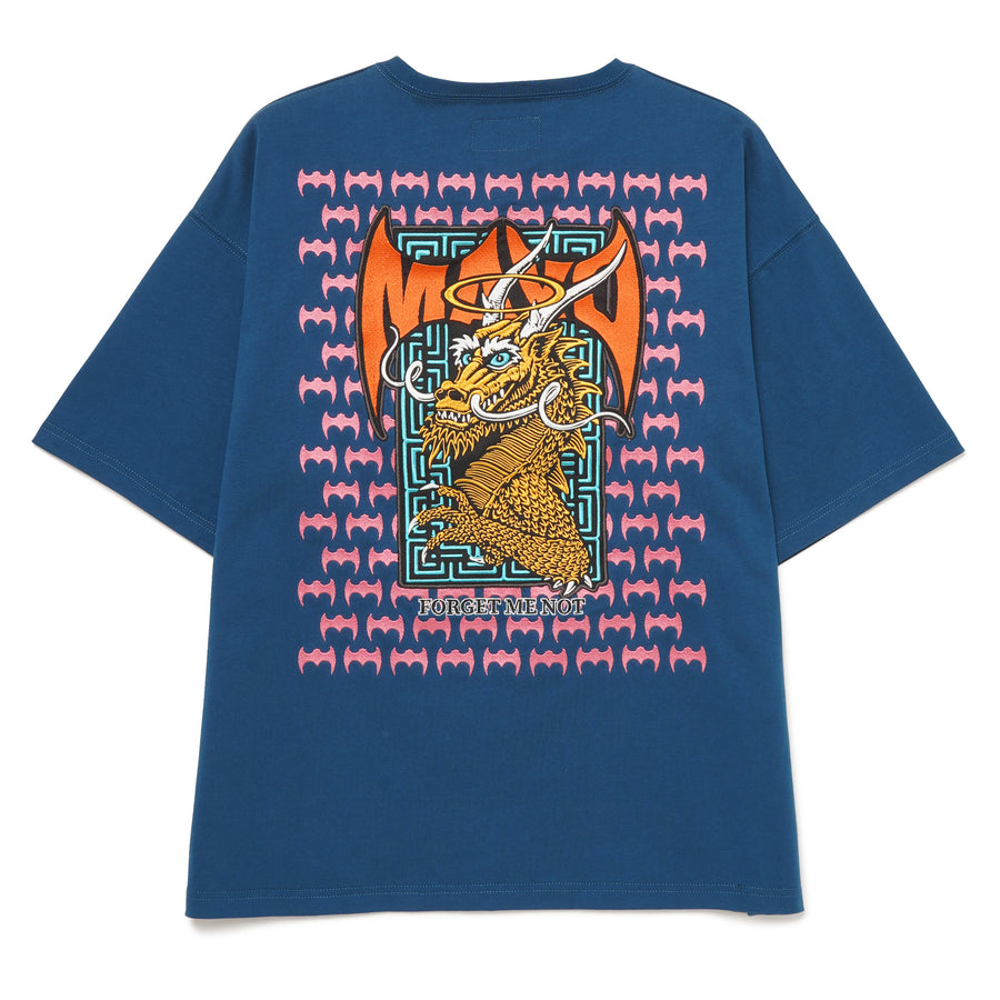 MAYO Dragon Embroidery Short Sleeve Tee - NAVY
