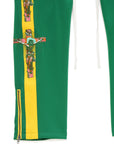 JESUS Mayo Embroidery Track pants - YELLOW×GREEN