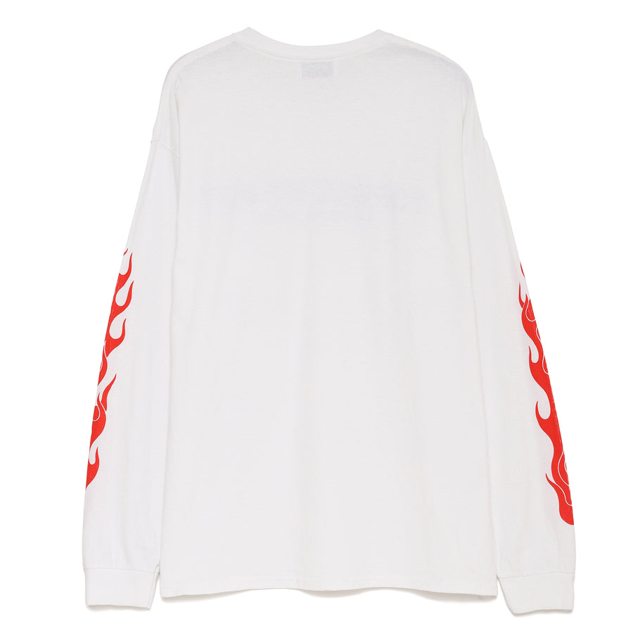 Forget me not Fire Long Sleeve Tee - WHITE