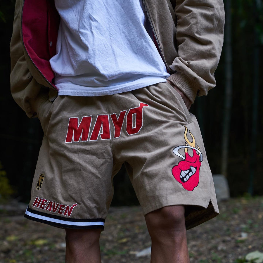 MAYO HEAVEN Embroidery Shorts - BEIGE